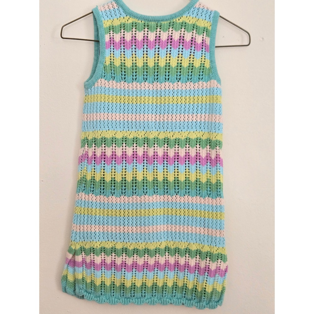 Matalan I Love Girlswear Kids Chevron Stripe Knit Crochet‎ Dress Cotton Size 6y